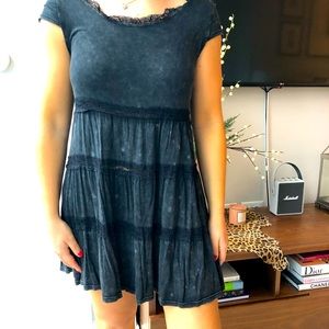 Gray/black T shirt dress